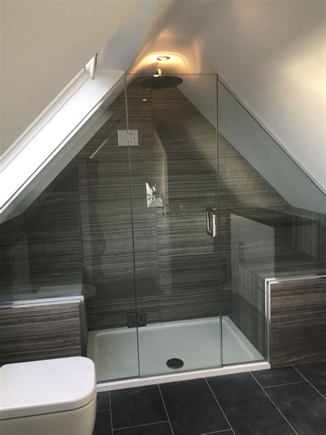Frameless Shower Enclosure In Gable Roof Loft Conversion Shower