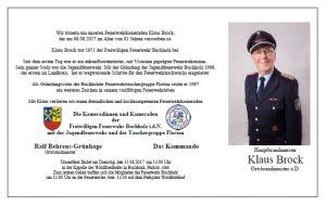 Nachruf zum Tod von Klaus Brock - Freiwillige Feuerwehr ...