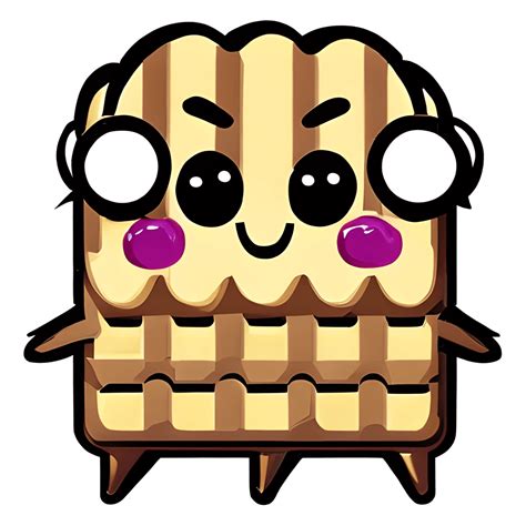 Cute Waffle Cartoon Character Face · Creative Fabrica