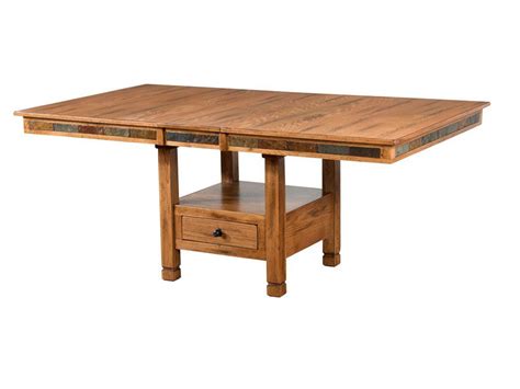 46.5l x 32.5w x 35h in. Sedona Adjustable Height Dining Table with Butterfly Leaf ...