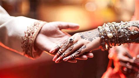 Muslim Indian Wedding Couple Holding Hands