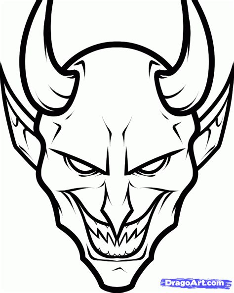 Tattoo Devil Demon Drawing Stencils Outline Drawings Outlines Stencil