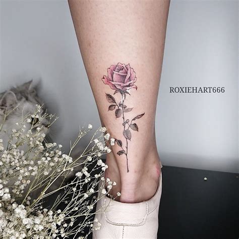 Pink Rose Tattoo By Roxiehart666 Pink Rose Tattoos Tattoos