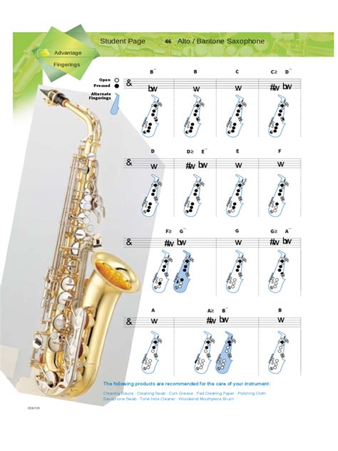 alto saxophone finger chart pdf