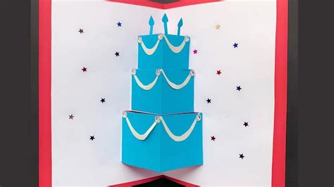 Diy Pop Up Cake Card Easy Birthday Card Tutorial Youtube