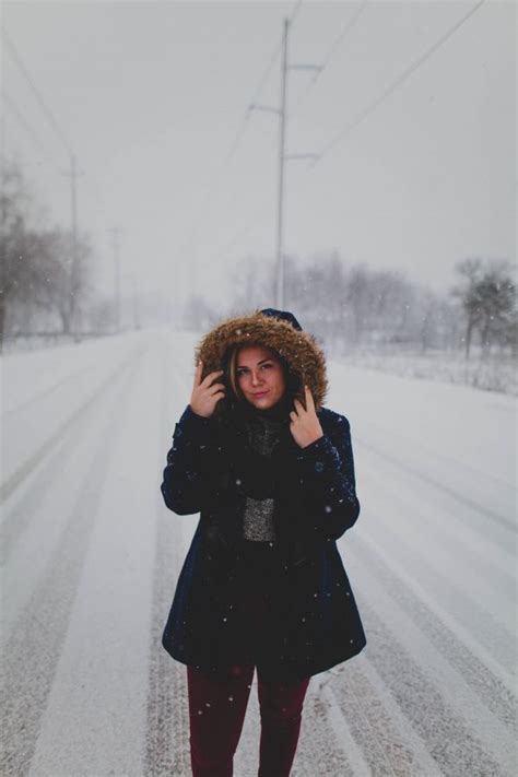 Free Images Snow Woman Fur Spring Weather Fashion Jacket