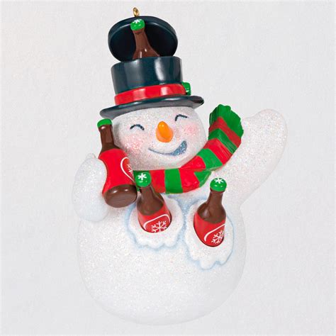 2022 Jolly Beer Belly Snowman Hallmark Christmas Ornament Hooked On