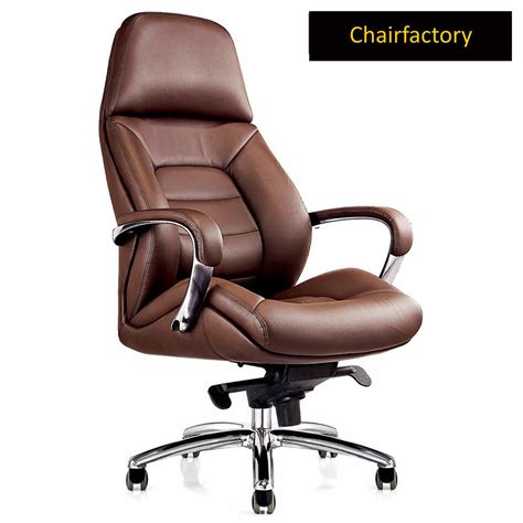 Paris High Back Brown Executive Directors Leather Chair Broad