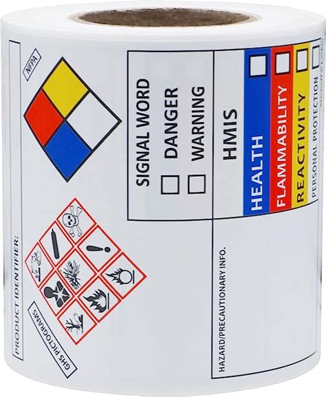 Hybsk 4 X 3 Inches SDS OSHA Labels For Chemical Safety Data MSDS