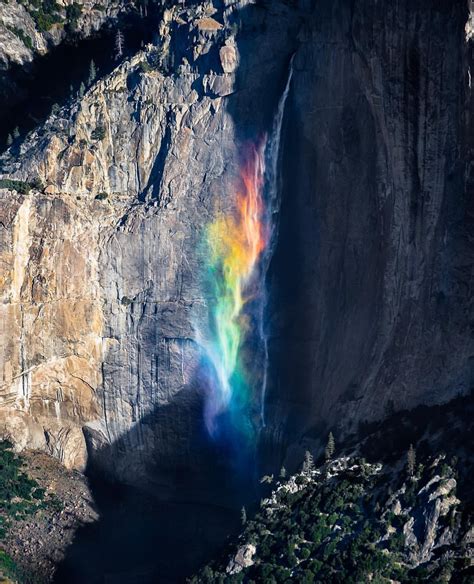 A Rainbow Waterfall At Yosemite Rwoahdude