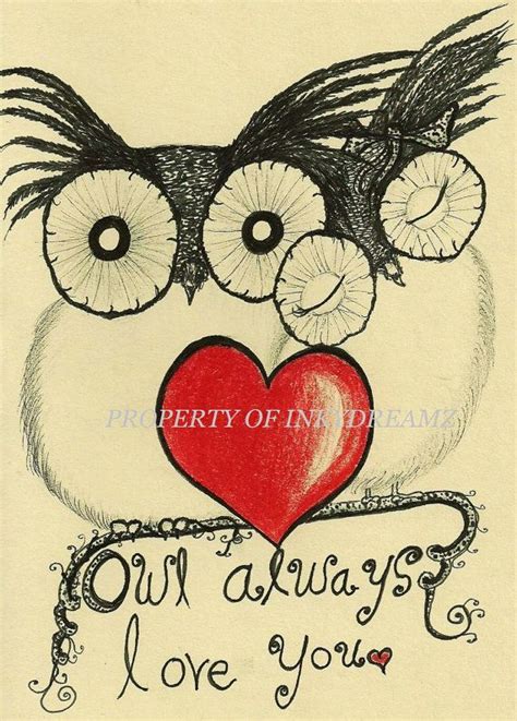 Owl Always Love You 4x6 Premium Gloss Art Print 1 Etsy Owls Drawing