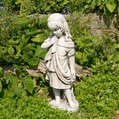 Shy Summer Girl 61cm Stone Resin Garden Statue