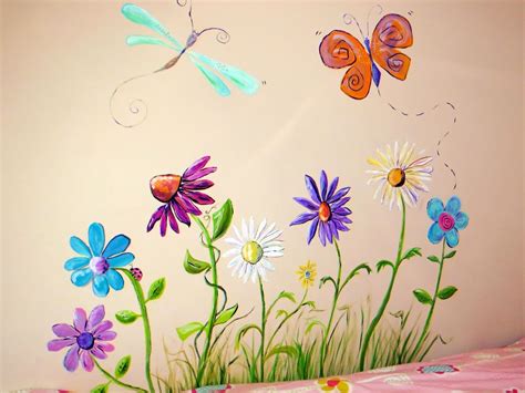 Img1038 1600×1200 Flower Mural Garden Mural Kids Room Murals