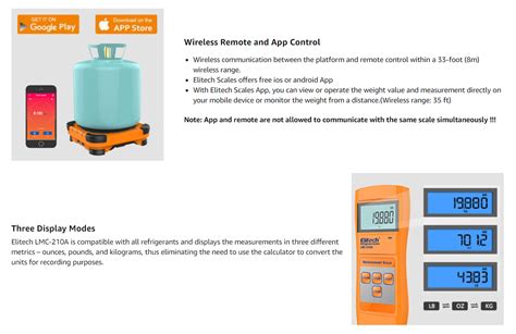 Elitech Lmc 210a Refrigerant Charging Scale For Hvac Wireless Remote