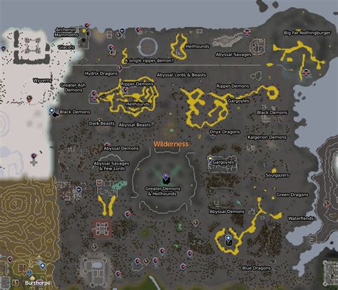 Wilderness Monster Map For People Like Me Who Havent Been In The