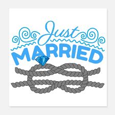 Wedding Just Married With Fisherman S Knots Gift Poster Spreadshirt