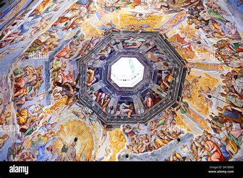 Fresco Of The Last Judgement On The Dome Interior Of The Duomo Florence