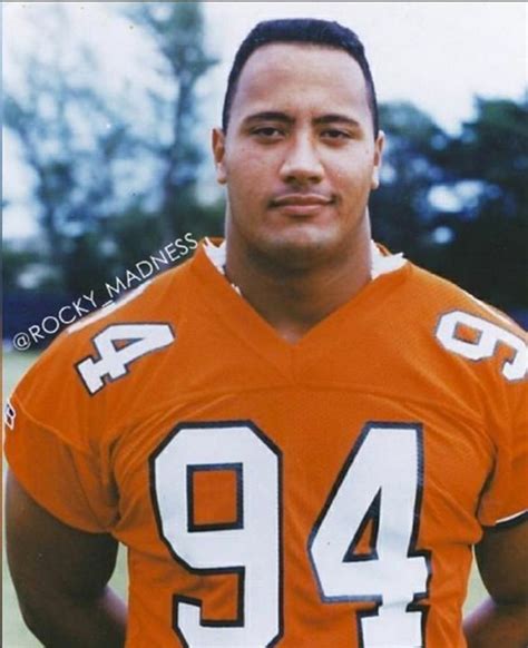 Dwayne Johnson University Of Miami Hurricanes Pre Rock Photo The