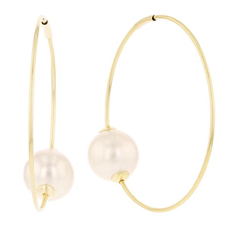 Freshwater Cultured Pearl Endless Hoop Earrings In Yellow Gold Borsheims