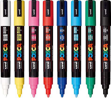 8 Posca Paint Markers 5M Medium Posca Markers With Reversible Tips