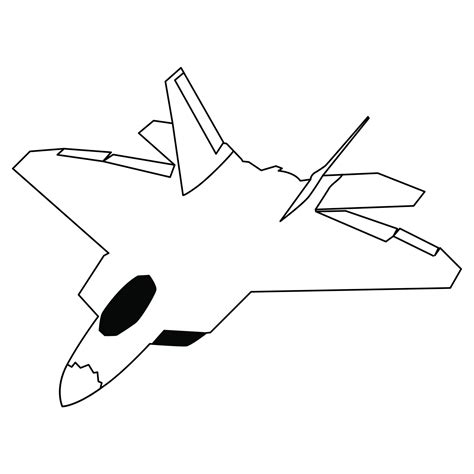 F22 Raptor Jet Fighter Black And White Vector Design 11440449 Vector