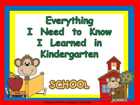 everything i know i learned in kindergarten kindergarten