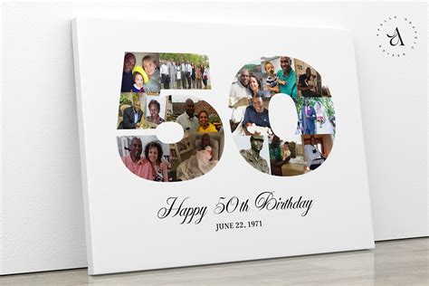 50th Birthday Photo Collage 50 Picture Collage 50th Birthday Etsy
