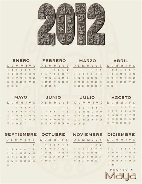 Calendario 2012 Español Imagui