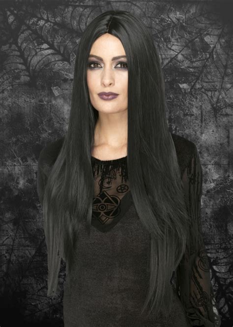Womens Halloween Deluxe Long Black Witch Wig