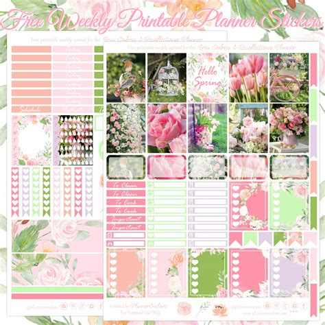 Free Hello Spring Printable Planner Stickers For The Erin Condren