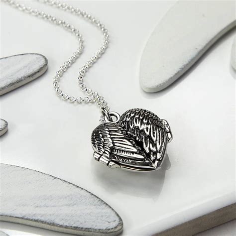 Sterling Silver Love Wings Locket Necklace By Martha Jackson Sterling