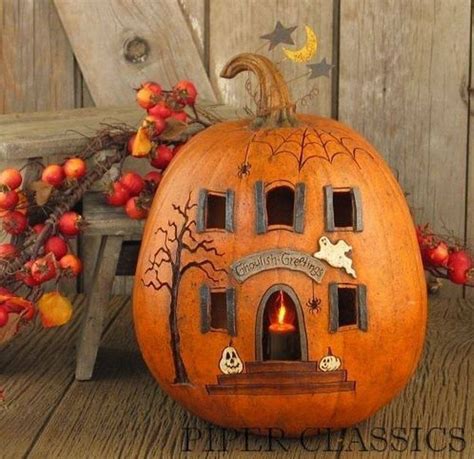 Haunted House Pumpkinthese Are The Best Carved And Decorated Pumpkin Ideas Pumpkin Carving