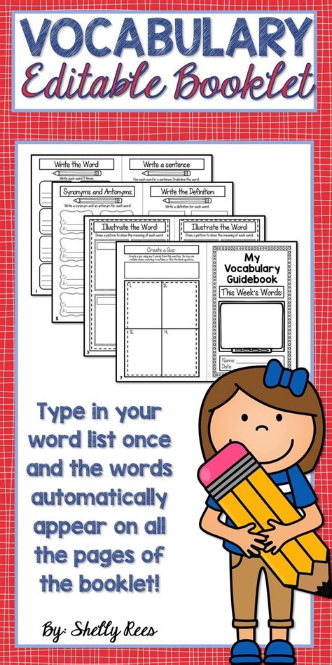 Vocabulary Activities For Any Words Editable Word Work Vocabulary