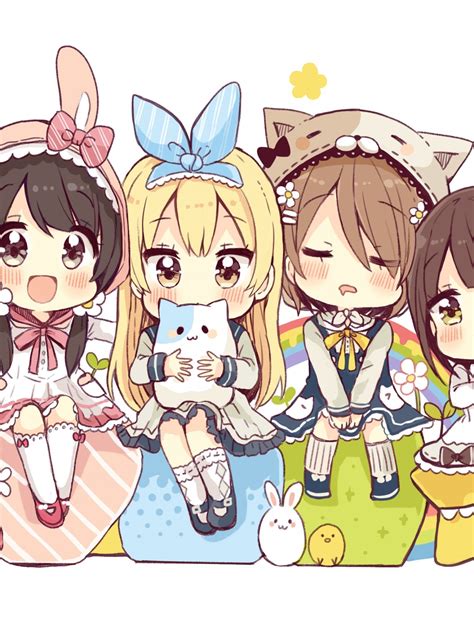 Download 1536x2048 Anime Girls Chibi Cute Friends Wallpapers For Apple Ipad Miniapple Ipad 3