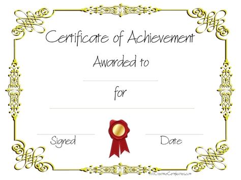 Certificate Of Accomplishment Template Free Templates Example