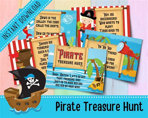 Pirate Treasure Hunt For Boys Birthday Games Scavenger Etsy