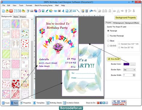 Birthday Cards Maker Software Screenshots BarcodeFor Us