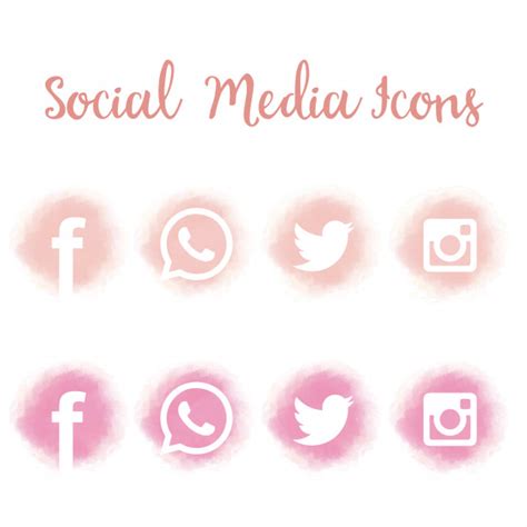 Download Pretty Social Media Icons In Watercolor For Free Social