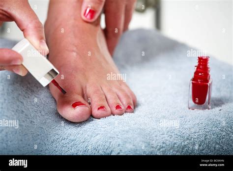 Toes Red Nail Polish In High Resolution Stock Photography And Images