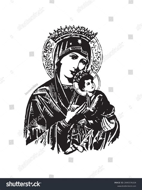 Our Lady Perpetual Help Illustration Virgin Stock Vector Royalty Free