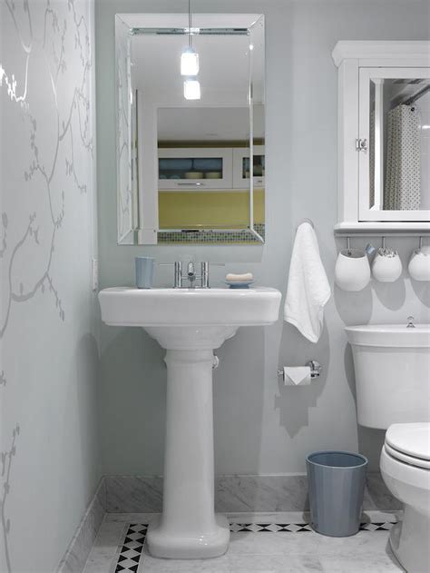 Use as much wall space as possible for shelves and storage cabinets. Small Bathroom Space Ideas - HomesFeed