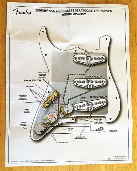 I suspect the fender n4 pickups should be the same or better. Fender Noiseless Strat Pickups Wiring Diagram - Wiring Diagram and Schematic