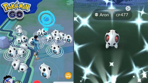 Finding And Catching Shiny Aron During His Spotlight Hour In Pokemon Go