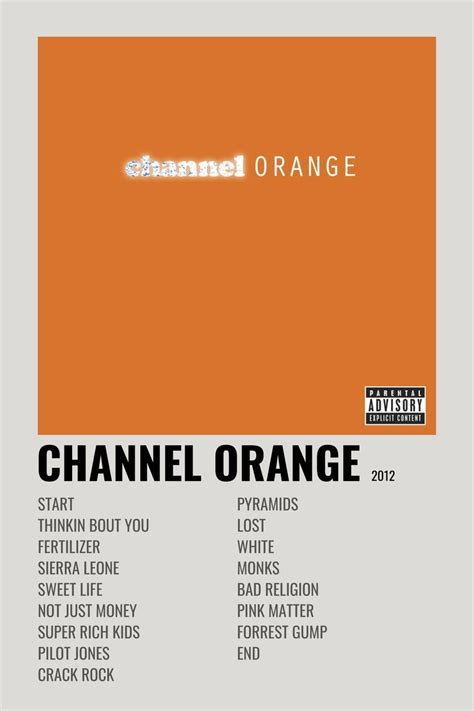 Frank Ocean Channel Orange Cool Album Covers Music Poster Ideas