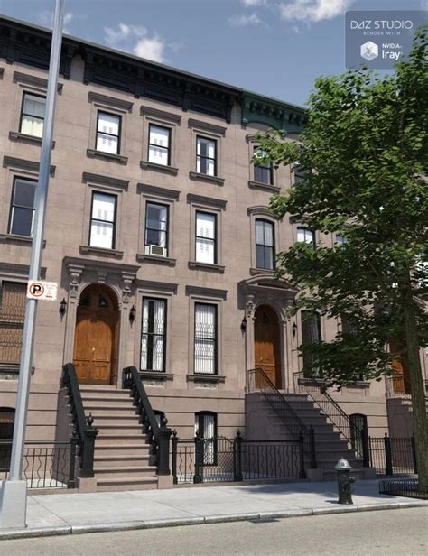 New York Brownstones Render State