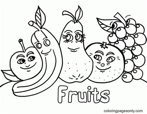 Fruits Coloring Pages For Kids To Print Out