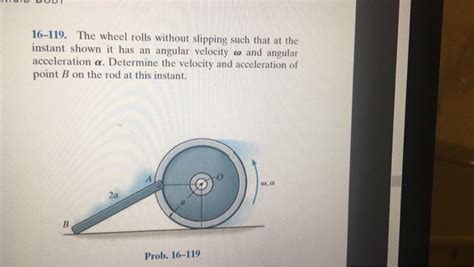 Solved The Wheel Rolls Without Slipping Such That At Chegg