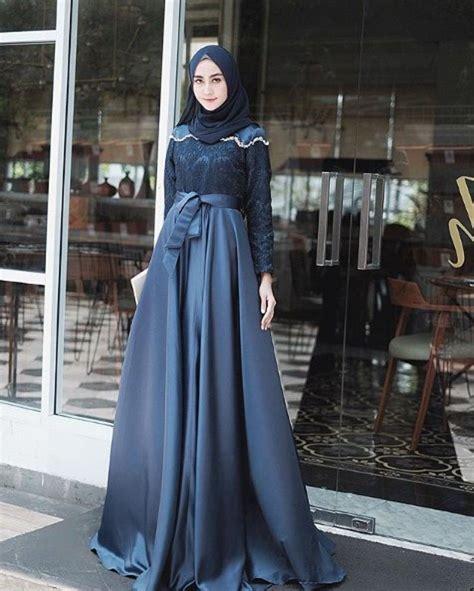 23 Model Baju Gamis Brokat Pesta Muslim Mewah Modern Di Tahun 2019 2020