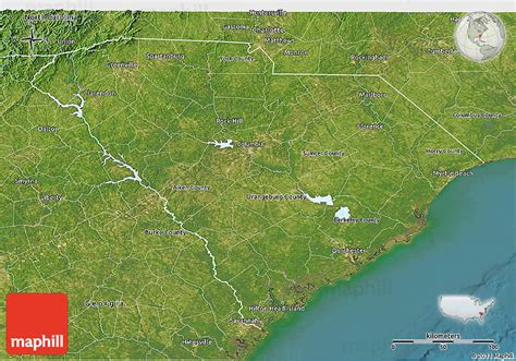 Satellite 3d Map Of South Carolina