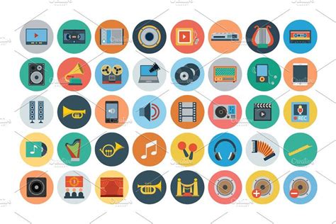 150 Multimedia Flat Icons Flat Icon Icon Package Flat Design Icons
